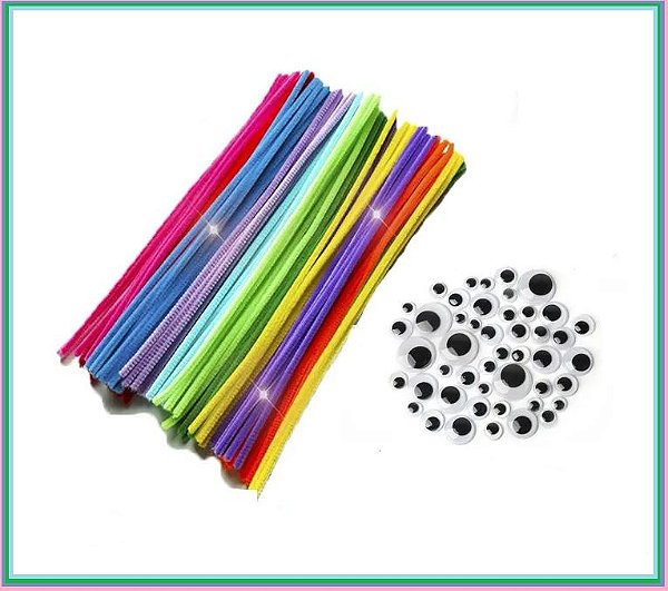 Limpador De Cachimbo Colorido 20 un. + 20 un. Olhinhos Móveis