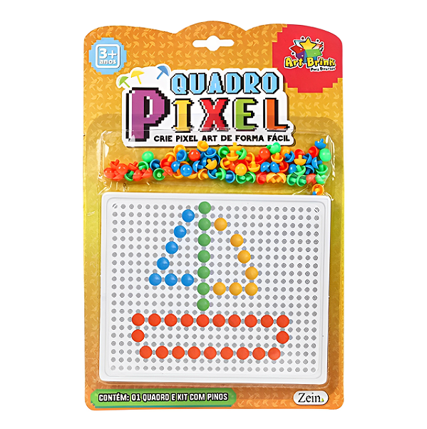 Brinquedo Educativo Quadro Pixel Montar Desenho Crie Formas
