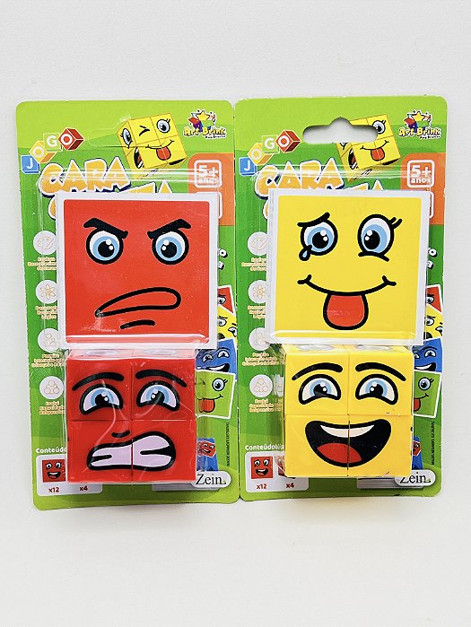 2 Jogos das Faces Emoção / Cara e Careta. Cartas e dados para jogar de 1 a 4 Jogadores Infantil Autismo Desenvolvimento