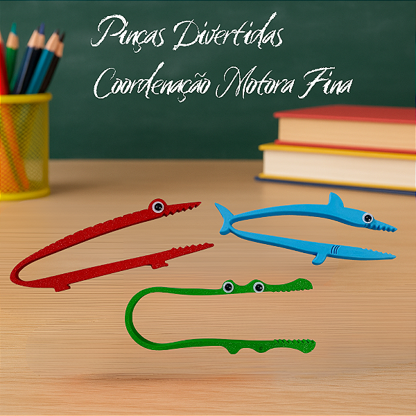 3 Pinça Educativa Infantil Divertida – Coordenação Motora Fina | Brinquedo Pedagógico Colorido