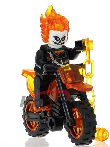Boneco Motoqueiro Fantasma Filme Compatível Lego Montar Marvel