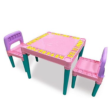 Mesa Pedagógica Desmontável Com 02 Cadeiras Infantil Tritec