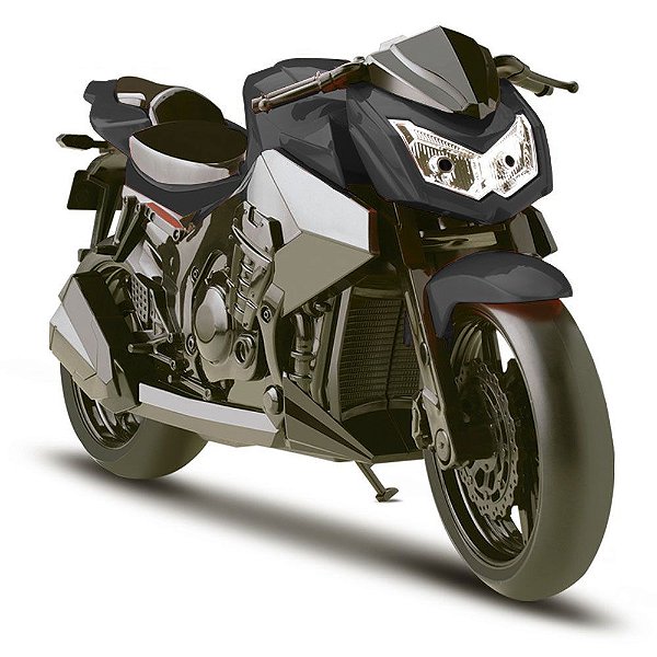 Brinquedo Infantil Moto Naked Preta Motorcycle 26 Cm Roma