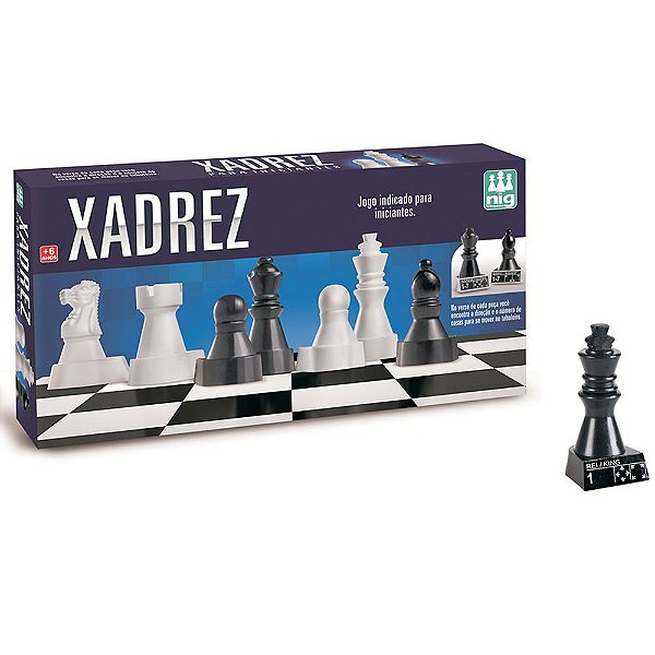 Jogo De Xadrez Peças Grandes Ideal P/ Iniciantes - Nig