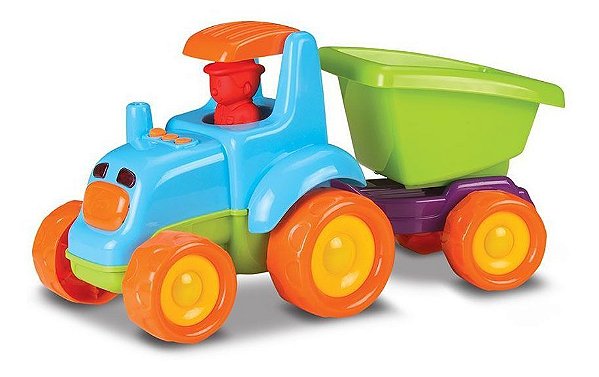 Carrinho Trator Infantil Baby Truck Com Som E Luz Roma