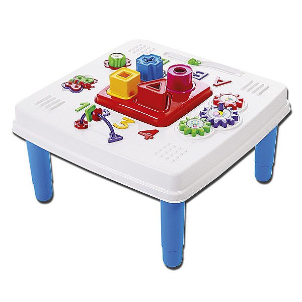 Mini Mesinha Didática Desmontável Poliplac Brinquedos Azul