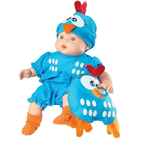 Boneca Galinha Pintadinha Mini Baby Com Travesseiro Roma