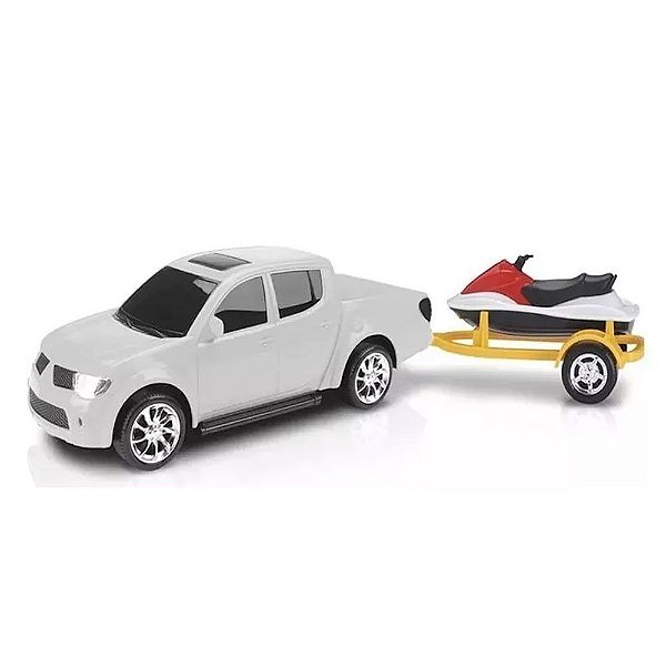 Mini Carrinho PickUp Rx L200 Com jetski Oficial Roma