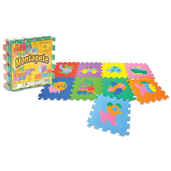 Tapete Infantil Eva Figuras Colorida 9 Placas 33x33cm - Nig