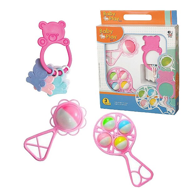 Chocalho Infantil Com Barulho Mordedor Baby Play Pica Pau