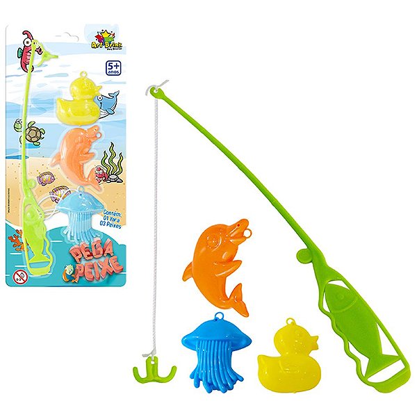 Brinquedo Pega Peixe Infantil Jogo Pescaria Com Acessórios
