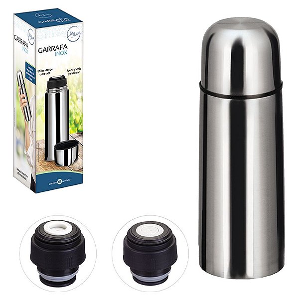 Garrafinha 300ml Aço Inox Fitness Caminhada Academia Squeeze