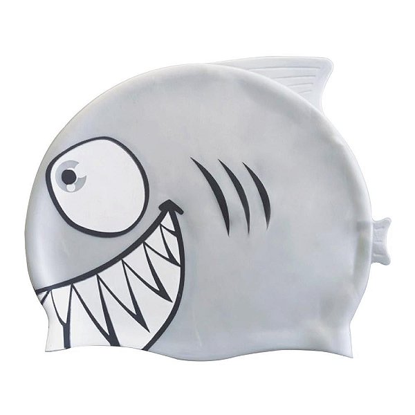 Touca Natação Infantil Peixinho Impermeável Silicone Menino