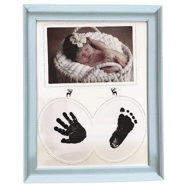 Porta Retrato Azul Moderno Premium Quadro Minimalista Baby