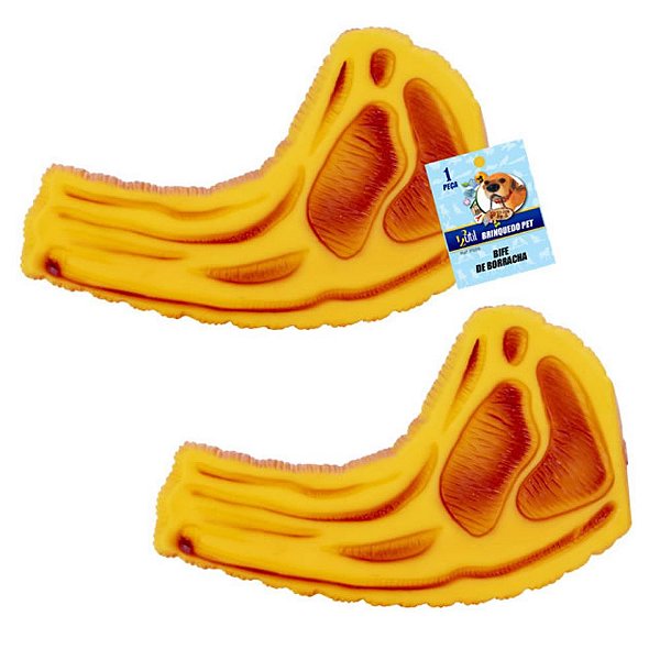 Brinquedo Para Cachorro Pet Shop Bife De Borracha Interativo