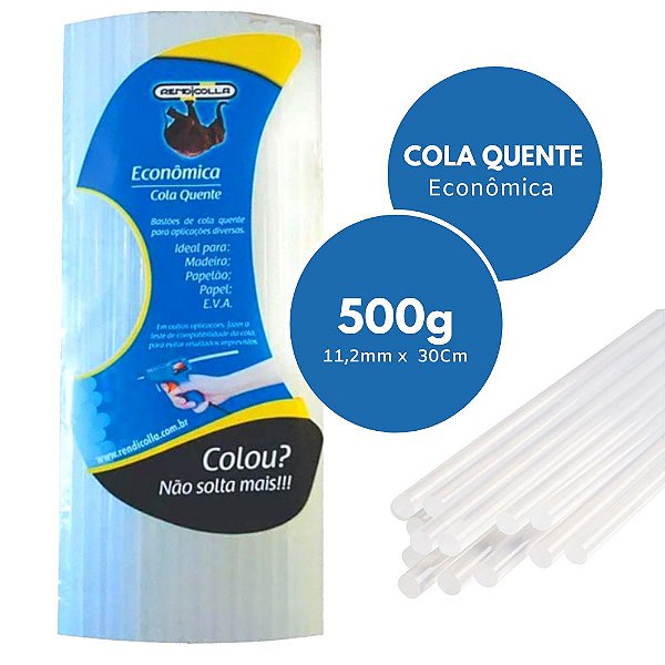 Refil Bastão Cola Quente Grossa Transparente Pacote Com 500g