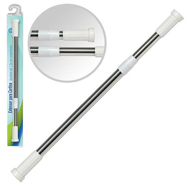Varão Extensor Ajustável Box Cortina 1.2 Metros Banheiro