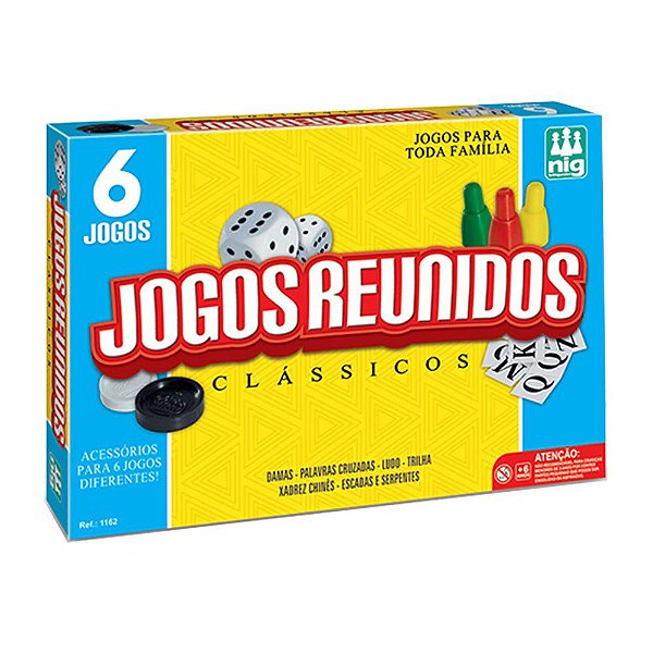 Coleção 06 Jogo Clássicos Tabuleiro Coleção Brinquedos Nig