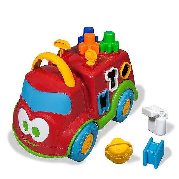 Caminhão Bombeiro Didático Com Peças De Encaixe Baby Land