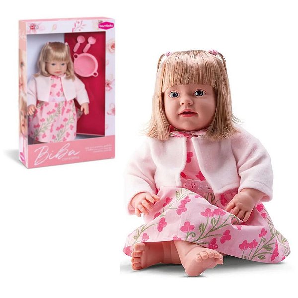 Brinquedo Boneca Papinha Bebê Biba Comidinha Com Acessórios
