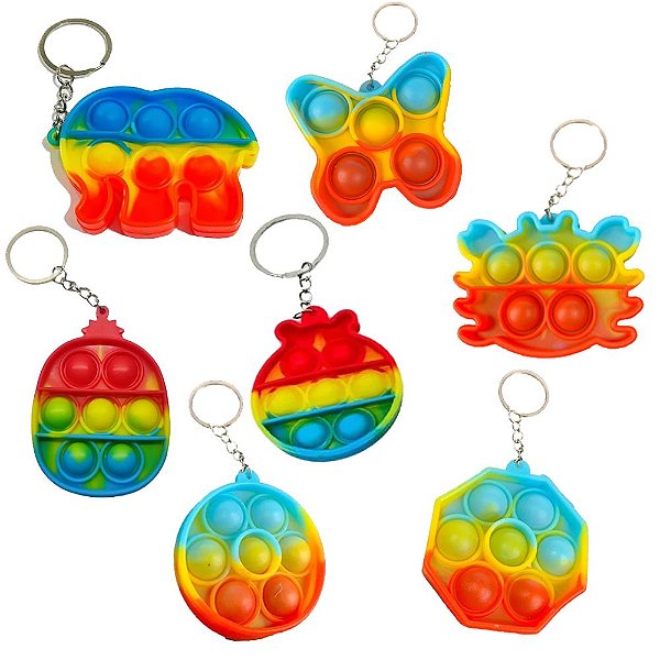 Chaveiro Pop It Fidget Toys Chaveiro Sensorial Colorido
