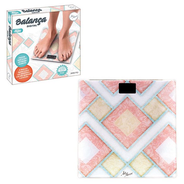 Balança Digital Quadrada Ibiza Para Banheiro Base De Vidro