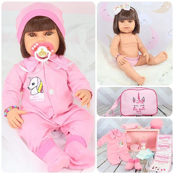 Boneca Bebê Reborn Princesa Realista Acompanha Acessórios