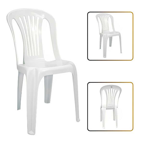 Cadeira Branca S/ Apoio de Braço Plástico Resistente