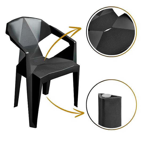 Cadeira Diamante Empilhável Para Eventos e Uso Residencial
