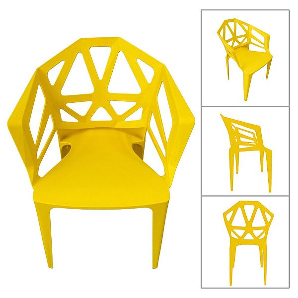 Poltrona Amarela Lounge Moderna Cadeira Para Casa e Recepção