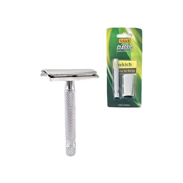 Aparelho De Barbear Metal Classic Com Uma Lamina