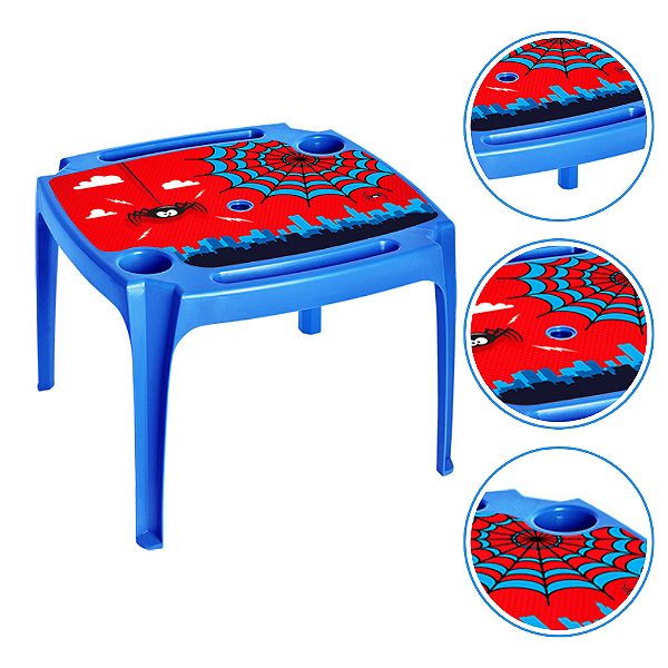 Mesa Azul Infantil Label Alta Qualidade Plastico Resistente