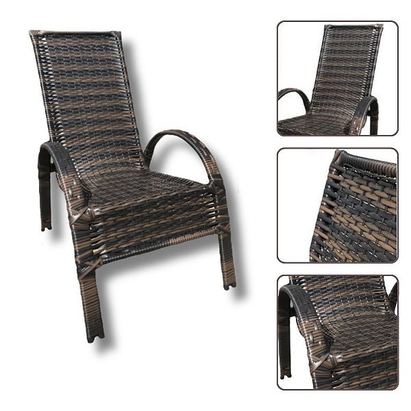 Cadeira Parise Fibra Sintetica Argila Com Apoio Para Braço