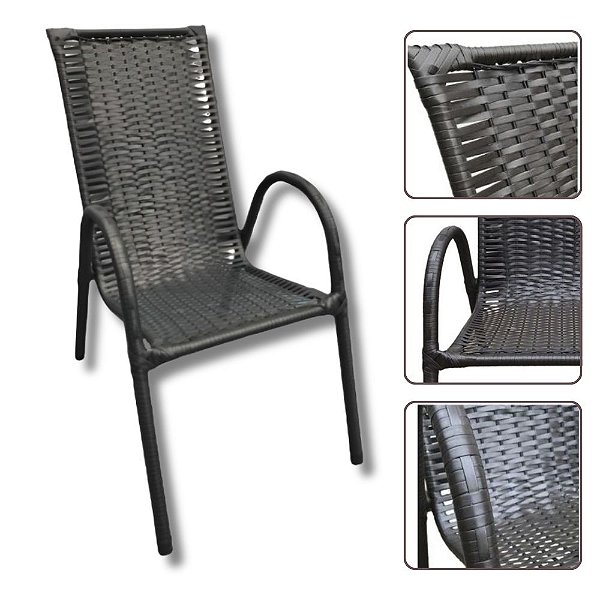 Cadeira Romana de Fibra Sintetica Tabaco Varanda e Jardim