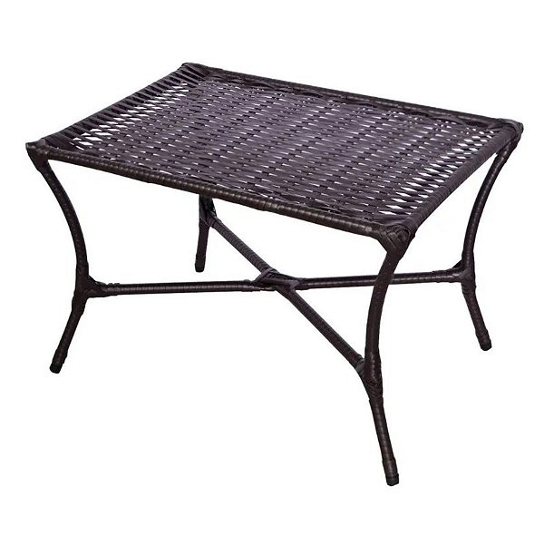 Mesinha de Centro Reformada em Junco Moderna Cor Tabaco