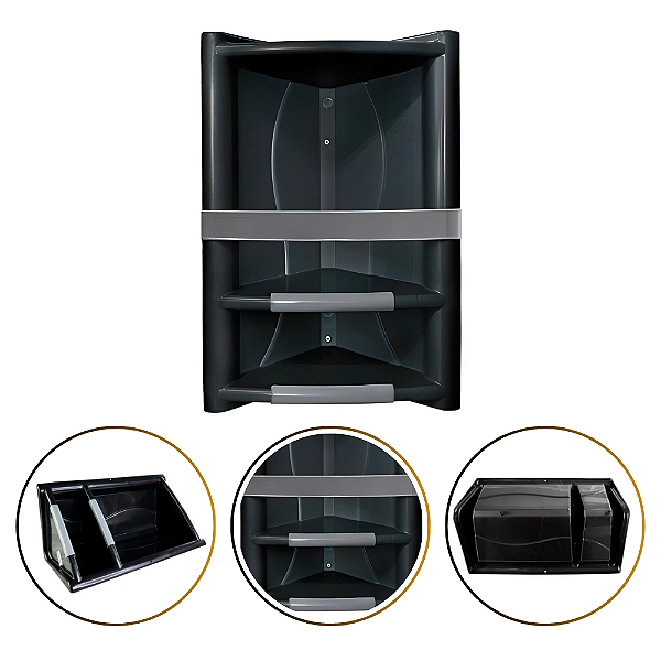 Prateleira Organizadora Banheiro Suporte Cantoneira Preto