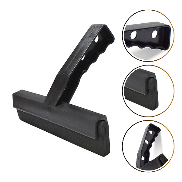 Rodinho De Pia Rodo Puxa E Seca Preto Borracha Dupla 15 Cm