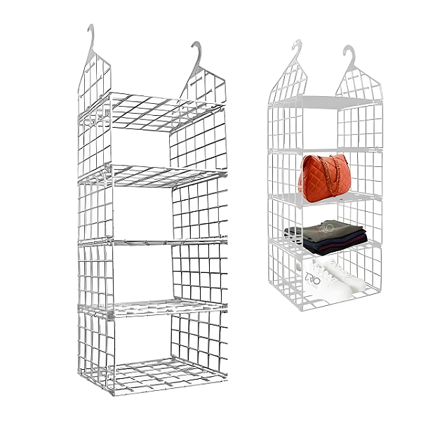 Organizador Suspenso Branco Dobravel 5 Niveis