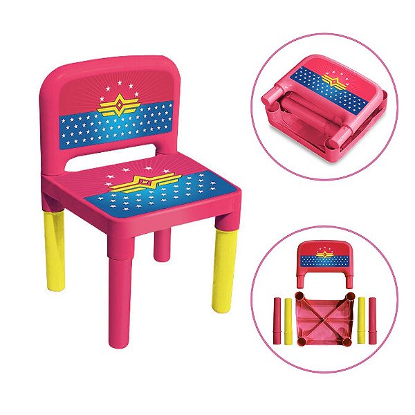 Cadeira Infantil Rosa Cadeirinha Poltrona Desmontável