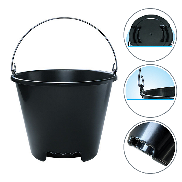 Balde Preto Com Alça 12 Litros