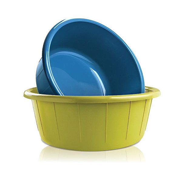 Tacho Bacia Frisada Sem Alça Multiuso De Plástico 15 Litros