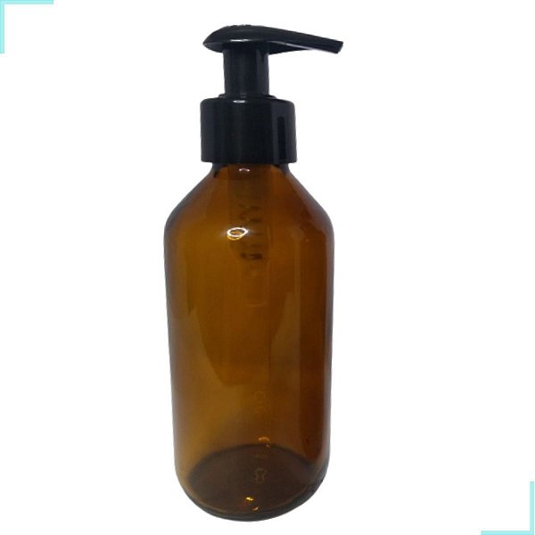 Porta Sabonete Líquido Alcool Gel Dispenser de Vidro Ambar 200 ML