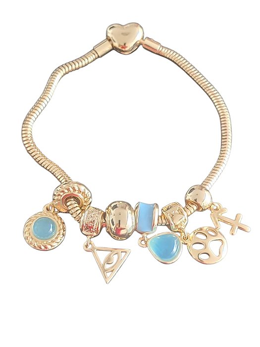 Pulseira estilo berloque banhada a ouro 18k