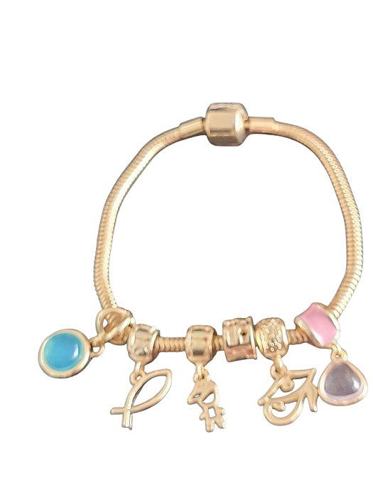 Pulseira Anaara's Berloque Banhada a Ouro 18k Feminina