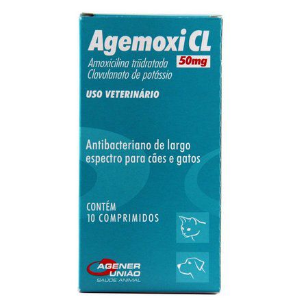 Antibiótico Agemoxi CL 50mg com 10 Comprimidos