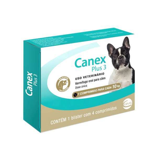 Vermífugo Canex Plus 3 com 4 Comprimidos