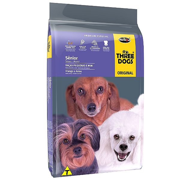 Ração Three Dogs Sênior Raças Pequenas e Mini