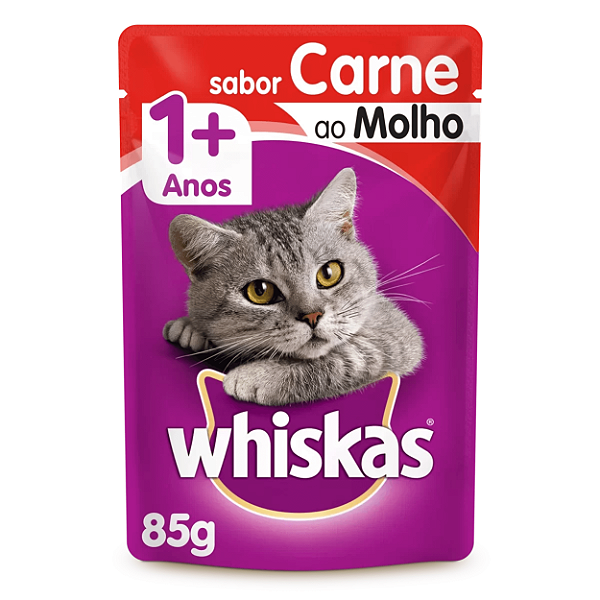 Ração Úmida Sachê Whiskas Carne 85g