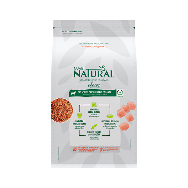 Ração Guabi Natural para Cães Adultos Obesos de Médio e Grande Porte