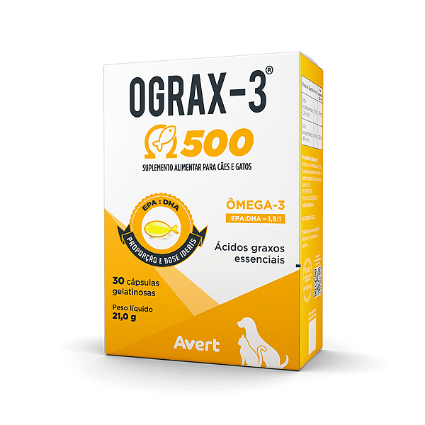Suplemento Ograx 3 500mg 30 Cápsulas